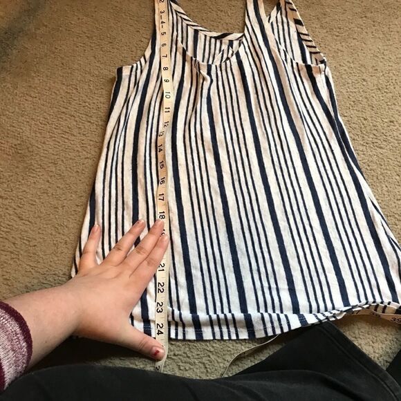 Chaser small sleeveless tank top striped blue/ - Picture 10 of 14